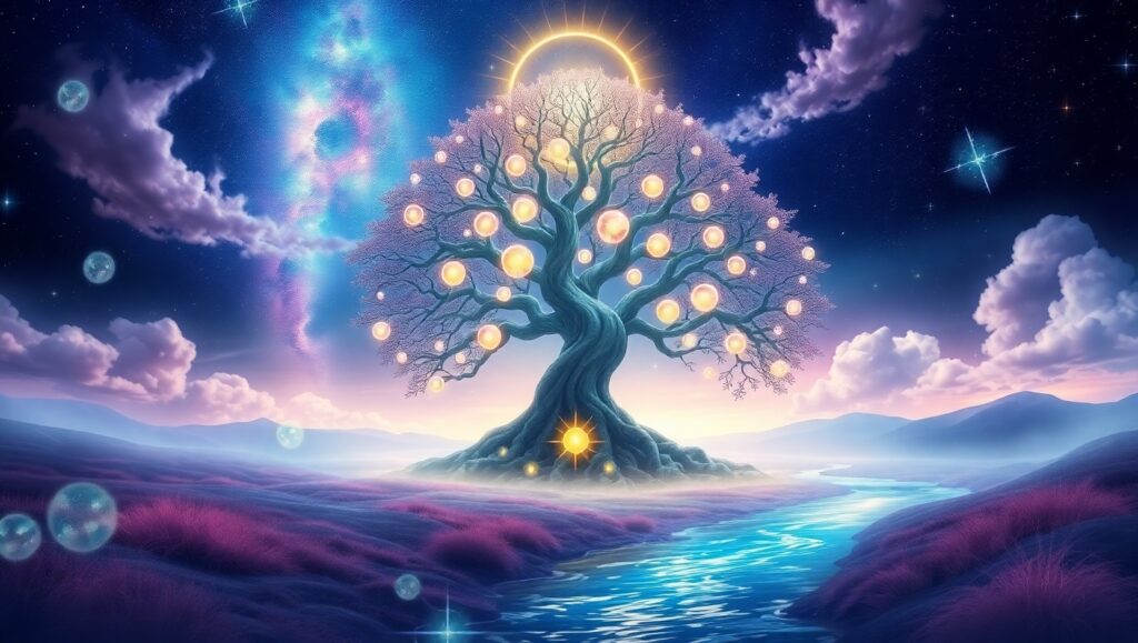 The Luminous Tree of Life – free AI stock image