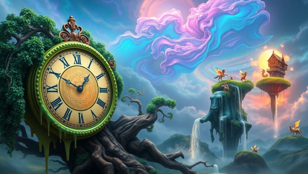 The Melting Time Tree – free AI stock image