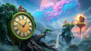 The Melting Time Tree – free AI stock image