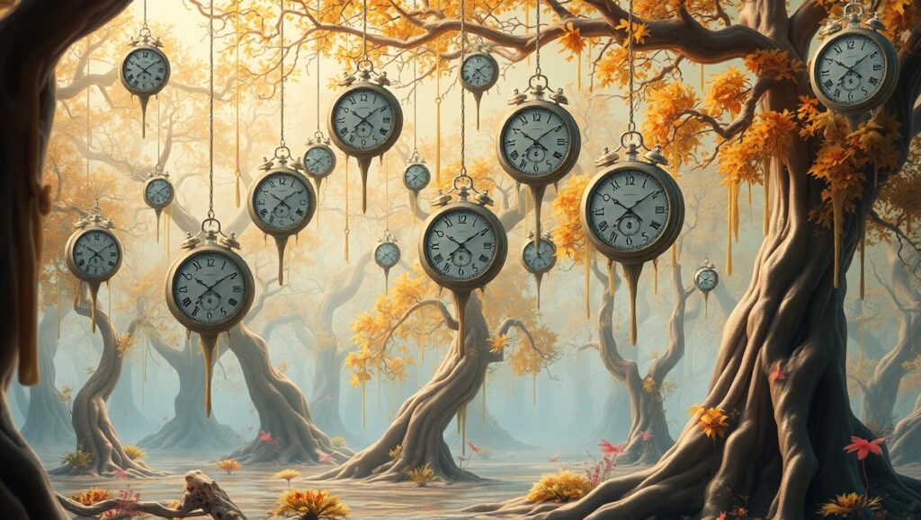 Time Distorted in a Dreamscape – free AI stock image