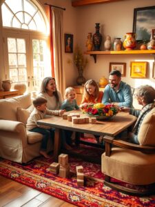 Togetherness in a Cozy Family Gathering – free AI stock image
