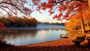 Tranquil Autumn Elegance – free AI stock image