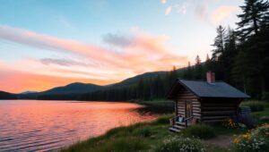 Tranquil Dusk by the Lake – free AI stock image
