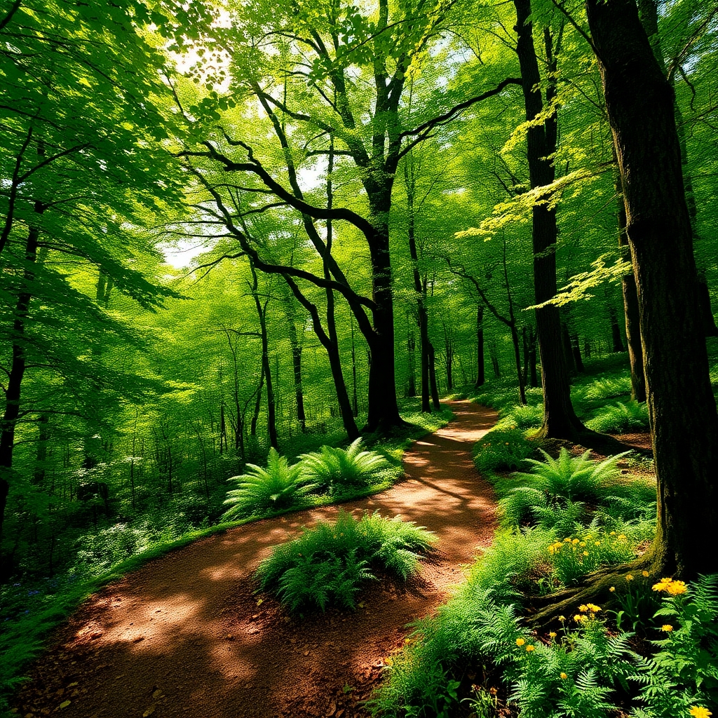 Tranquil Forest with Lush Greenery – free AI stock image