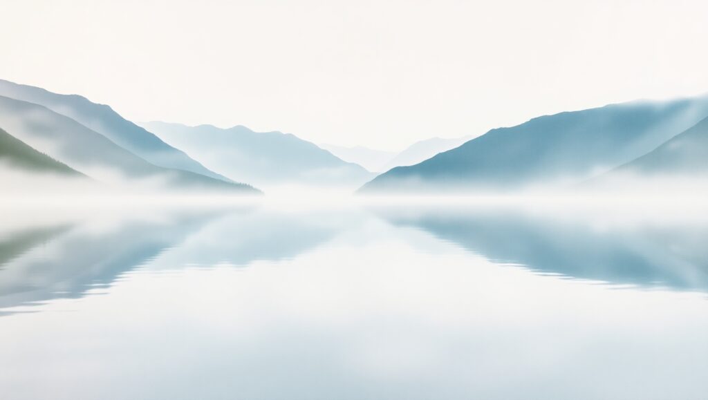 Tranquil Lake at Dusk – free AI stock image