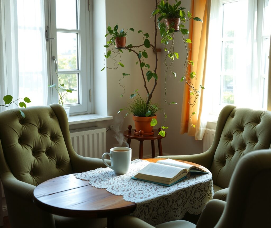 Tranquil Morning Coffee in Cozy Apartment – free AI stock image