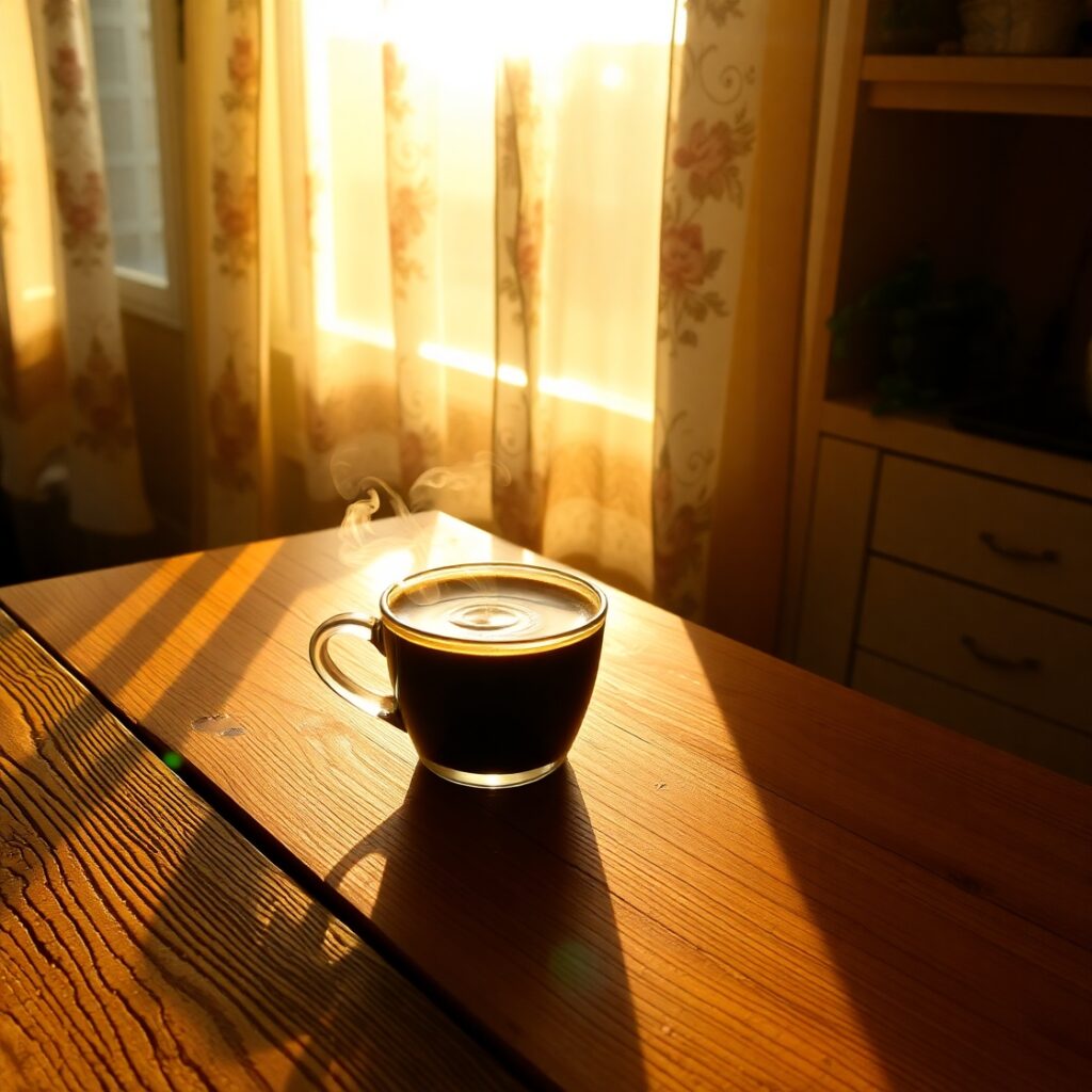 Tranquil Morning Coffee Ritual at Home – free AI stock image