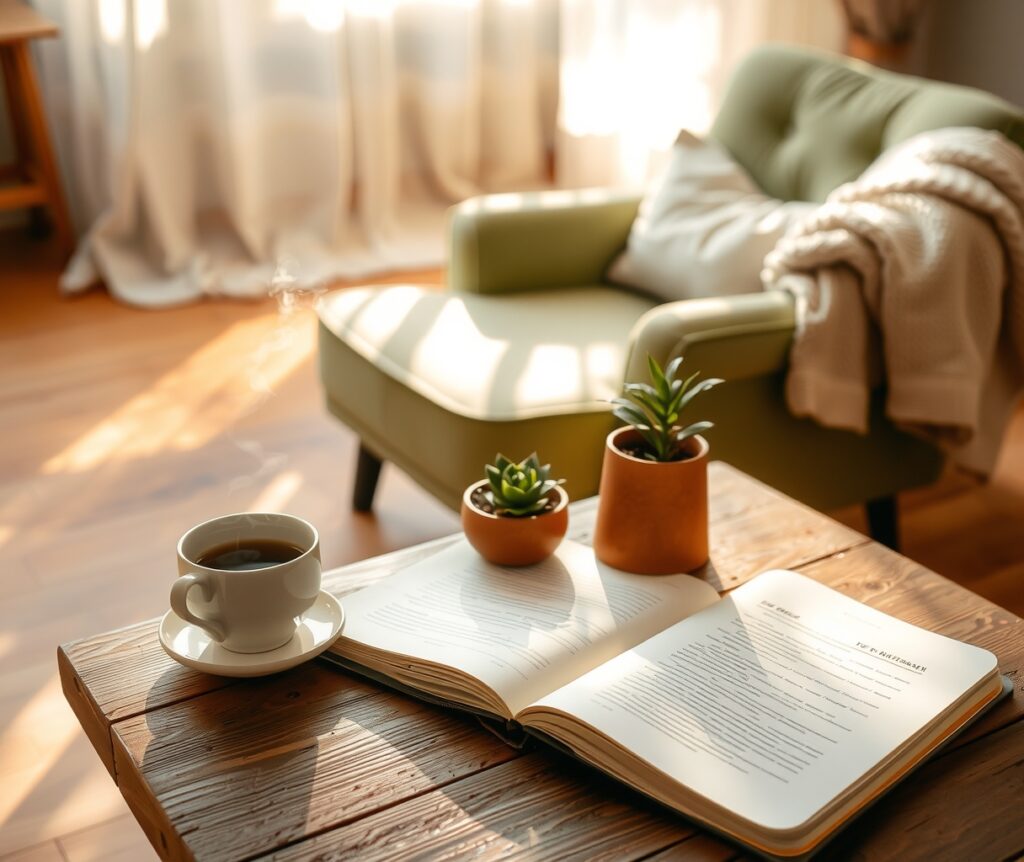 Tranquil Morning Routine with Herbal Tea – free AI stock image
