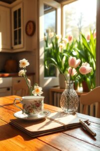 A Tranquil Morning Routine with Tea – free AI stock image