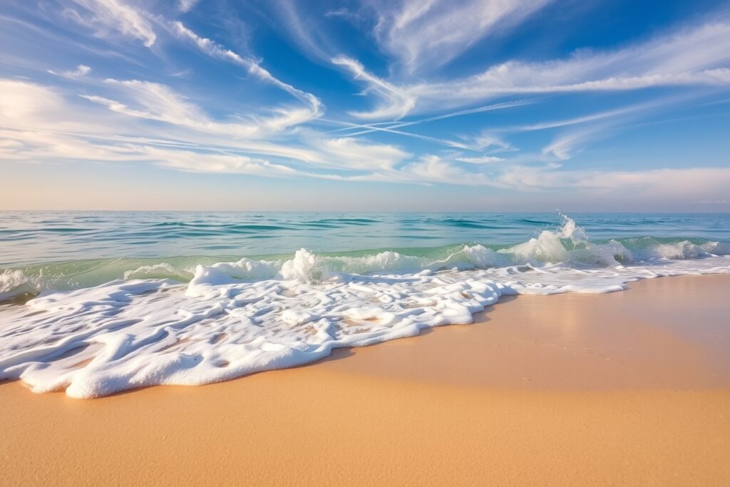 A Tranquil Ocean Wave Background – free AI stock image