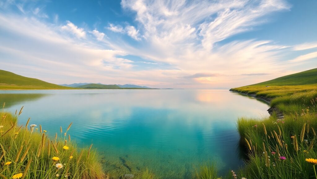 Tranquil Reflections in Nature – free AI stock image