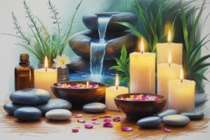 Tranquil Spa Setting with Soothing Elements – free AI stock image