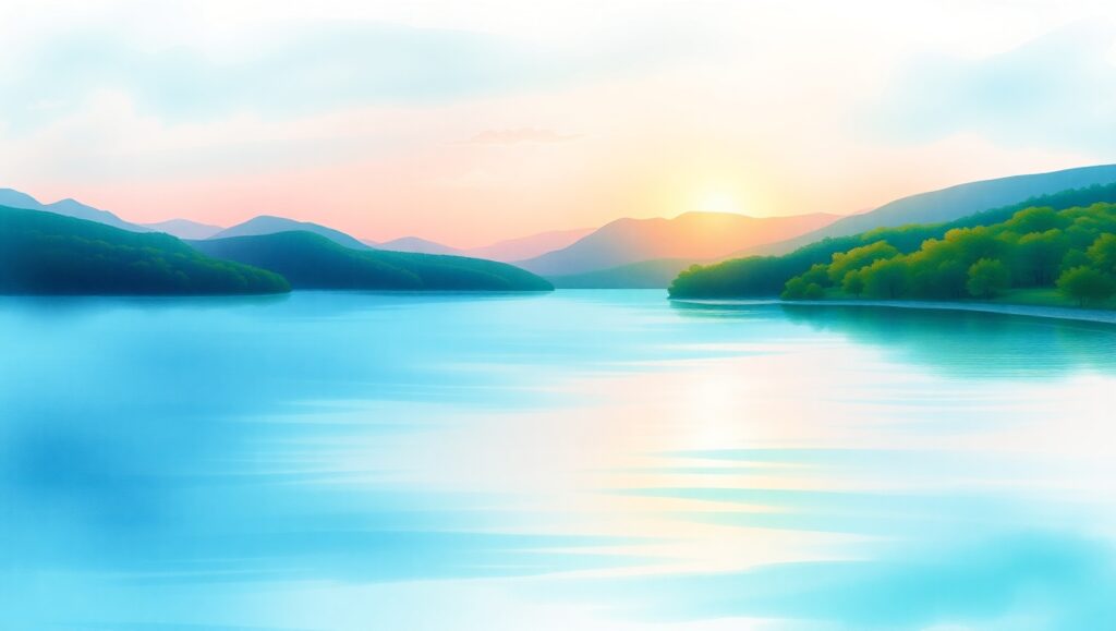 Tranquil Sunset Over a Serene Lake fi7 – free AI stock image