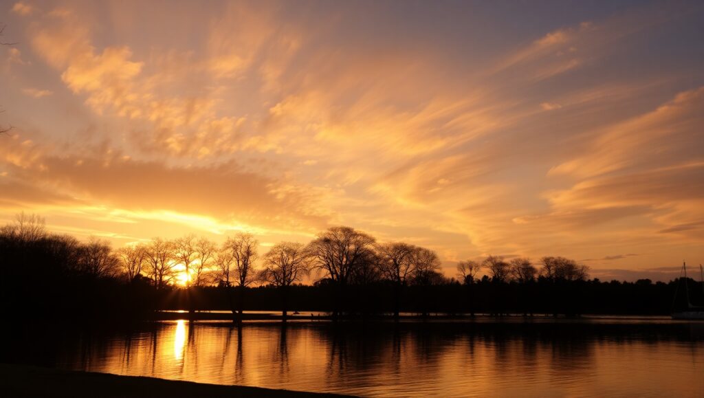 Tranquil Sunset Over Serene Lake 2Ng – free AI stock image