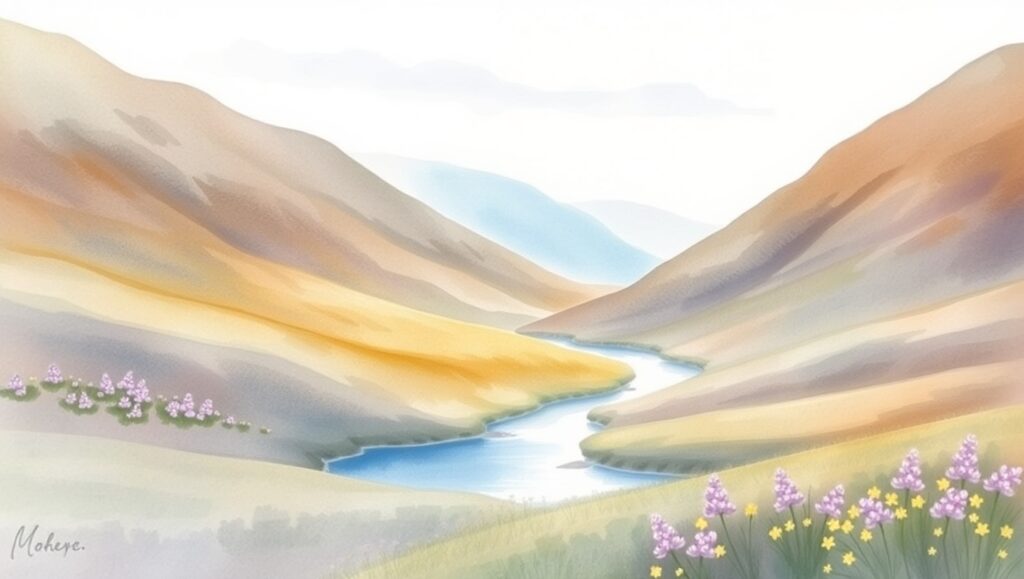 Tranquil Waters in Watercolor Style – free AI stock image