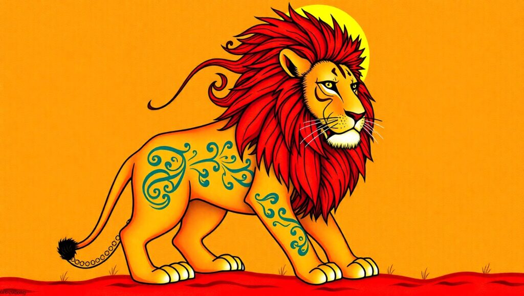 Tribal Lion Tattoo Design – free AI stock image