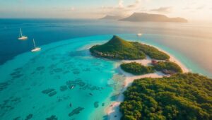 Tropical Island Serenity – free AI stock image