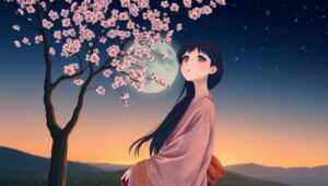 Twilight Cherry Blossom Dream – free AI stock image