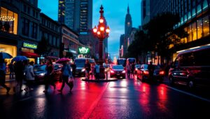 Twilight City Bokeh Serenity – free AI stock image