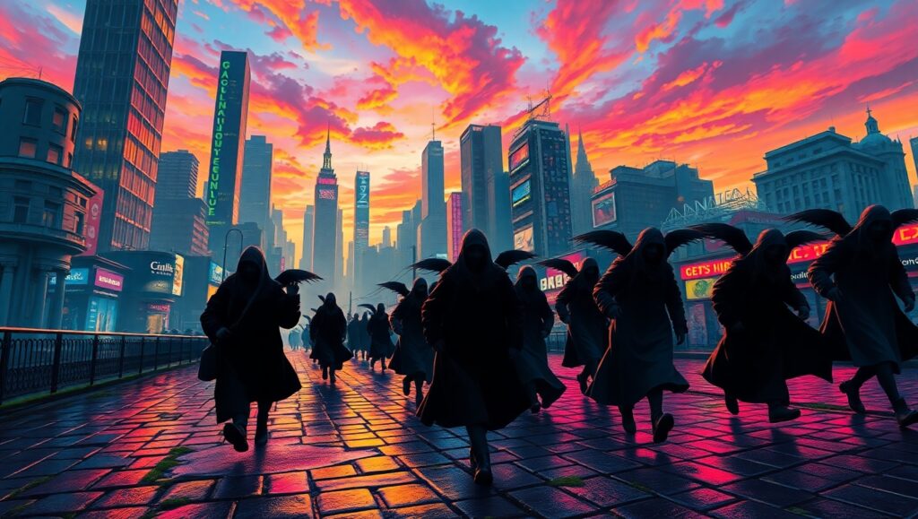 Twilight City Symphony – free AI stock image