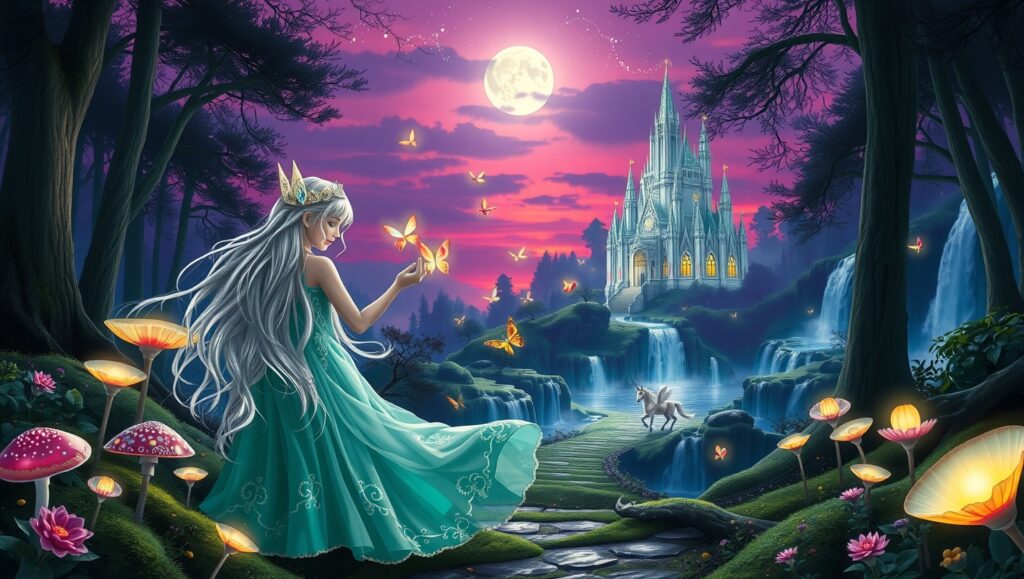 Twilight Dance in the Enchanted Forest – free AI stock image