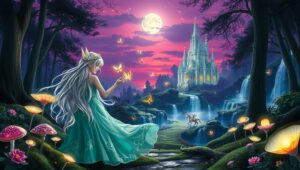 Twilight Dance in the Enchanted Forest – free AI stock image