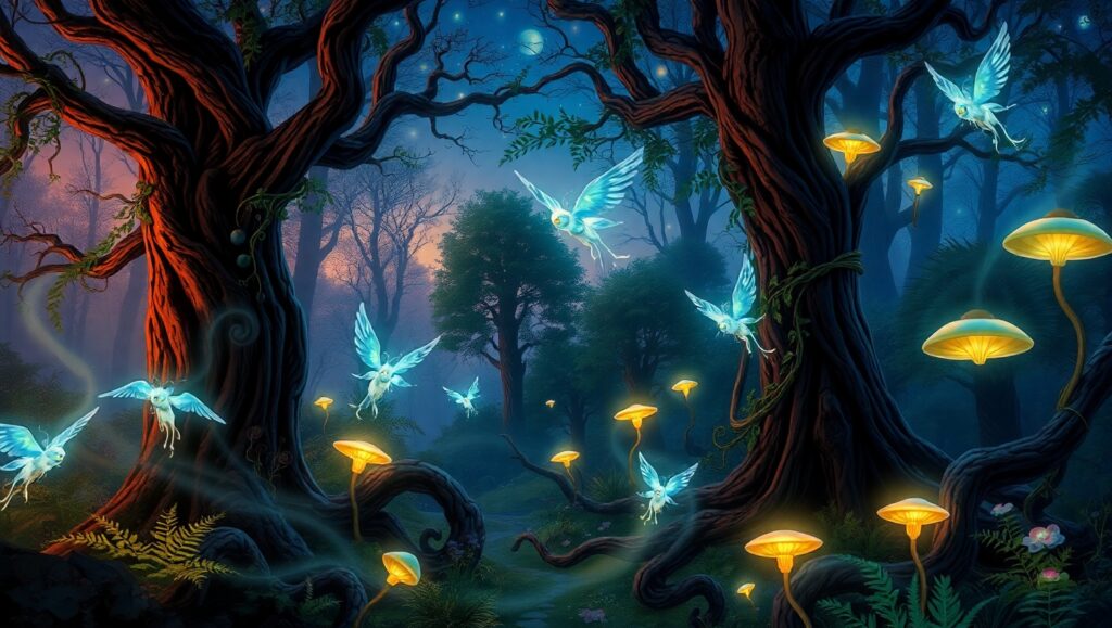 Twilight Dance of the Forest – free AI stock image