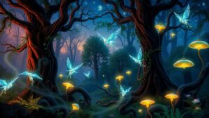 Twilight Dance of the Forest – free AI stock image