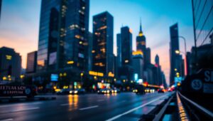 Twilight Dream in Bokeh Lights – free AI stock image