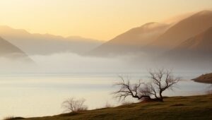Twilight Dreams Over Tranquil Waters – free AI stock image