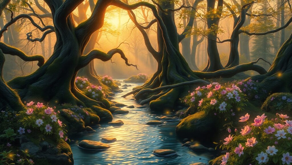 Twilight Enchantment in the Forest – free AI stock image