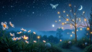 Twilight Garden of Dreams – free AI stock image