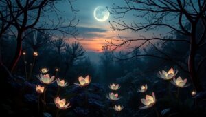 Twilight Garden of Elegance – free AI stock image