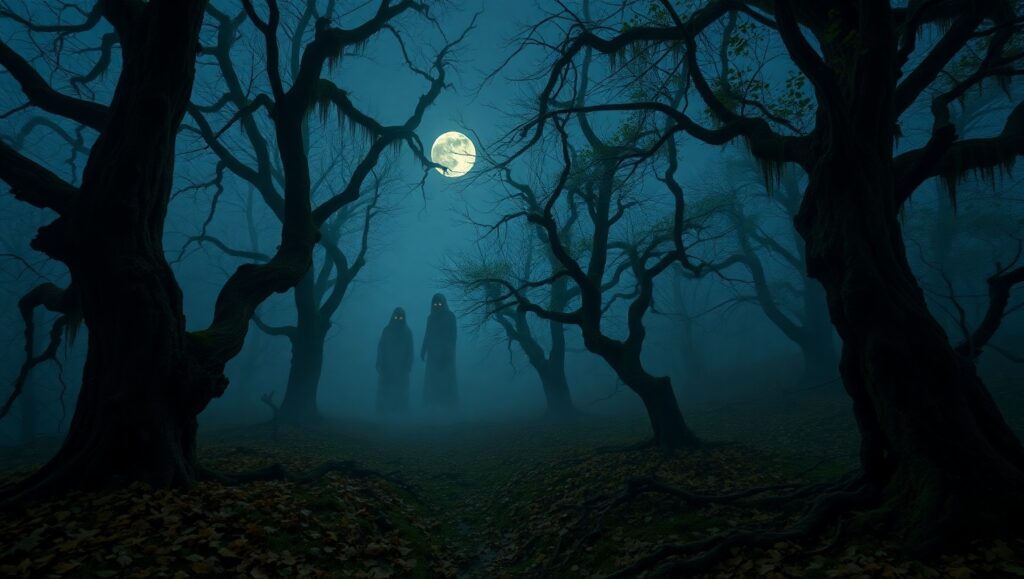 Twilight Haunting in the Forest – free AI stock image