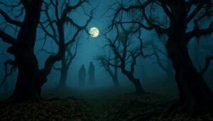 Twilight Haunting in the Forest – free AI stock image