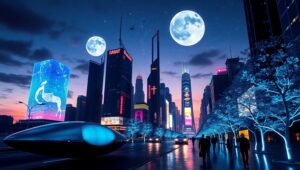 Twilight in a Floating City – free AI stock image