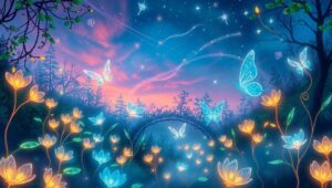 Twilight in a Mystical Forest – free AI stock image
