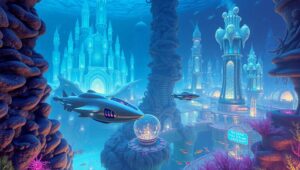 Twilight in an Underwater City – free AI stock image