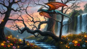 Twilight in the Enchanted Forest – free AI stock image