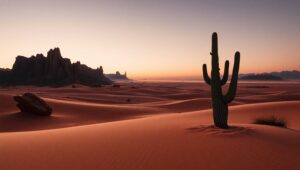 Twilight in the Monochrome Desert – free AI stock image