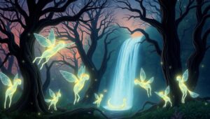 Twilight in the Mystic Forest – free AI stock image