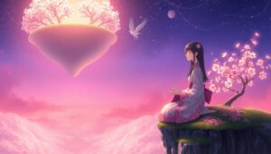Twilight Island of Mystical Creatures – free AI stock image