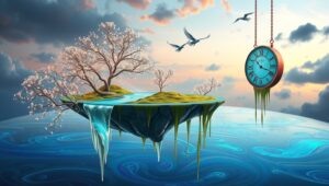 Twilight Island of Surreal Wonders – free AI stock image