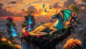 Twilight Islands of Whimsy – free AI stock image