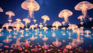 Twilight Jellyfish Dreamscape – free AI stock image
