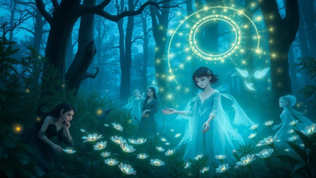 Twilight Magic in the Forest – free AI stock image
