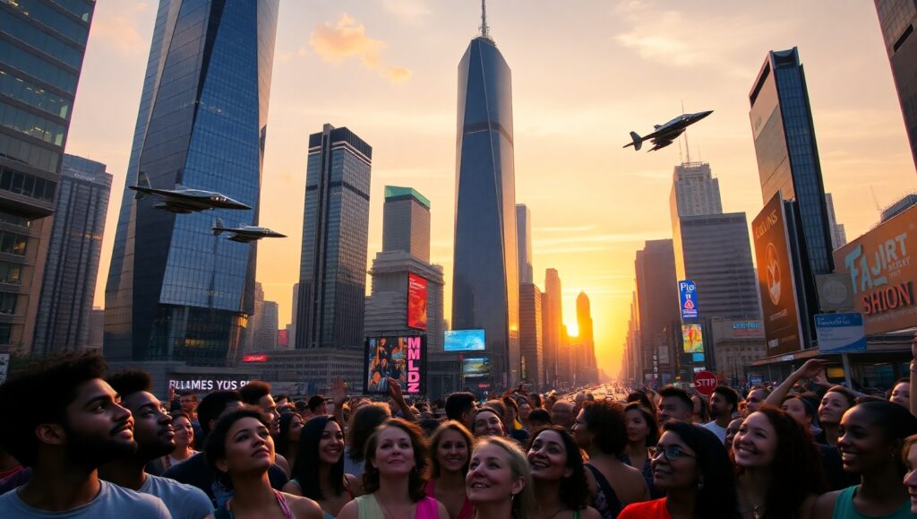 Twilight Metropolis: A Futuristic Vision – free AI stock image