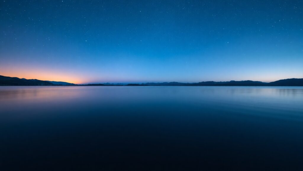Twilight Reflections on Serene Lake – free AI stock image