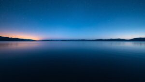 Twilight Reflections on Serene Lake – free AI stock image