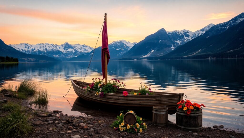 Twilight Serenity at the Lake – free AI stock image